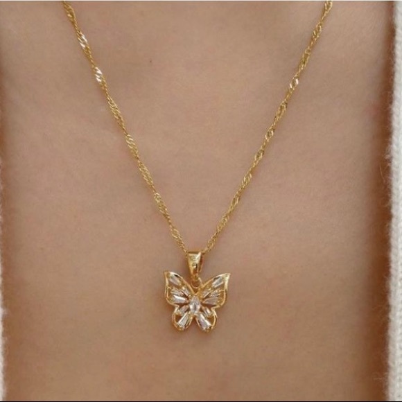 4 SET 18k BUTTERFLY GOLF PLATED NECKLACES 🦋 - Picture 4 of 7